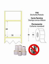 Etichette Termiche per Bilancia 58x60 mm